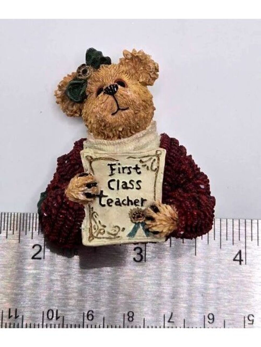 Boyds Bears Bearstones Miss Wise First Class Teacher Figurine Pin Brooch